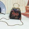 Retro Silk Handmade Cheongsam Bag Women Versatile Elegant Floral Hasp Tassel Handbag Ladies Mini Shoulder Bags