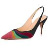 Fashion Summer New Rainbow Mixed Color 8cm High Heel Sandals  Women's French Pointed Shallow Mouth Runway Banquet Wedding Shoes Size 43