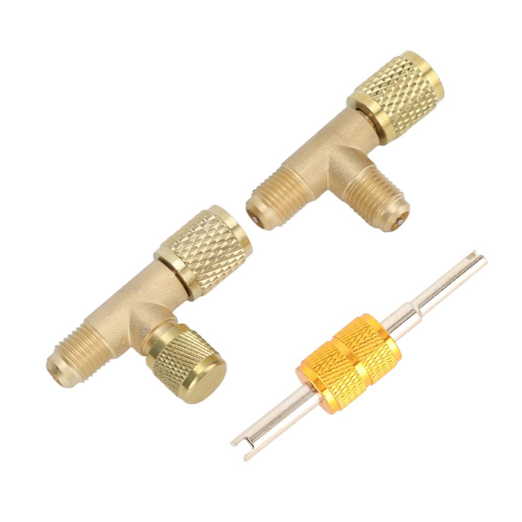 1/4-дюймовый латунный тройник-адаптер для клапанов, быстроразъемные тройники для вакуумметра R22 R12 R134