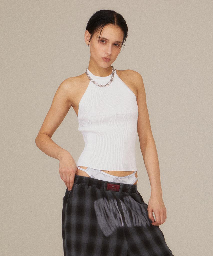 KITSCH&KISS Knit Simbol Halterneck Top (25Stp-Htnk03)