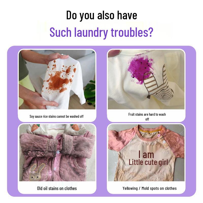 Colored & White Clothes Stain Remover: De-yellowing, Whitening & Collar Cleaner