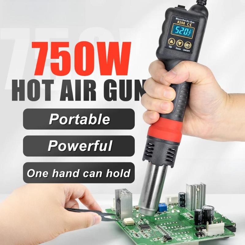 750W BGA IC Solder Tools Micro Hot Air Gun Welding Rework Station LCD Digital Display Soldering Heat Gun Hair Dryer