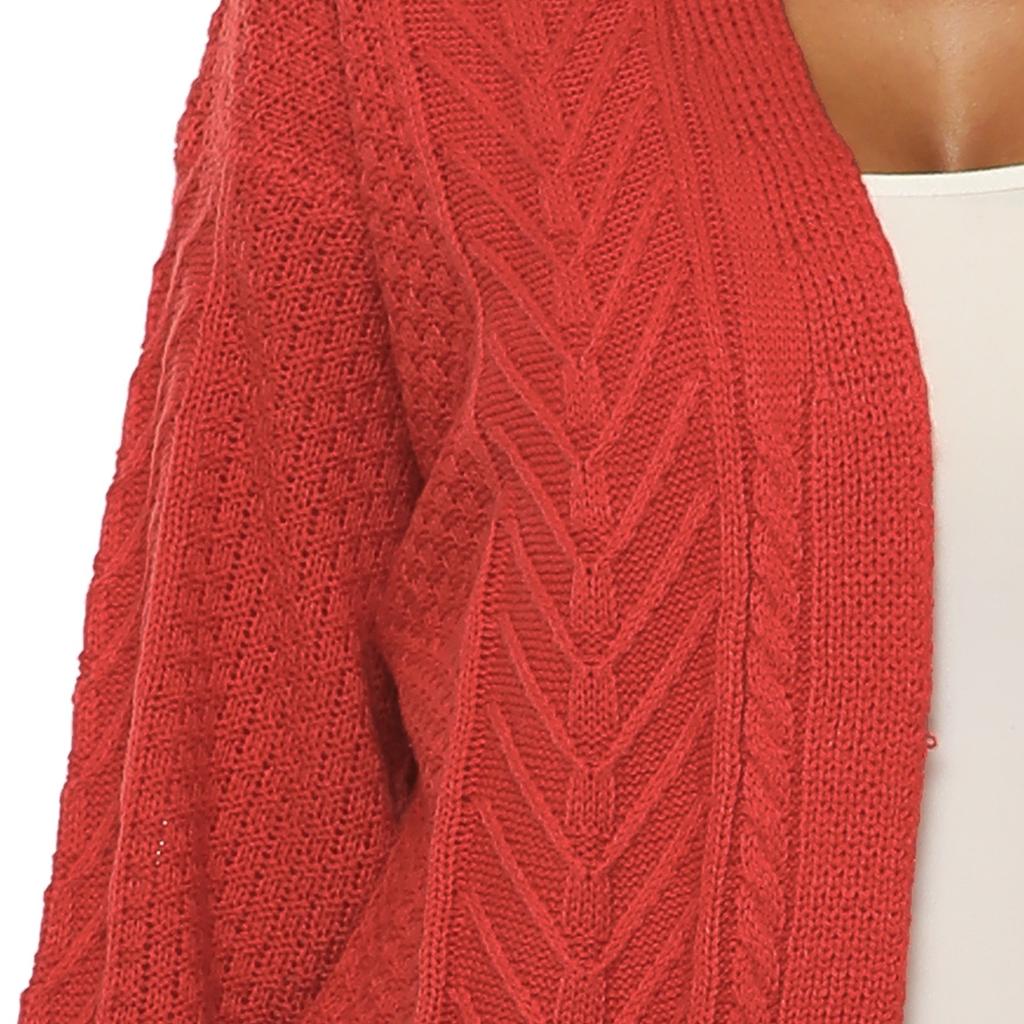 Autumn and Winter Women's Woven Jacket Thick Section Mid-Length Cardigan Sweater