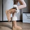 Fur Women Snow Boots Flats Platform Mid Calf Warm Suede Cotton Shoes Woman  Trend Winter Walking Cozy Zapatos Mujer Botas