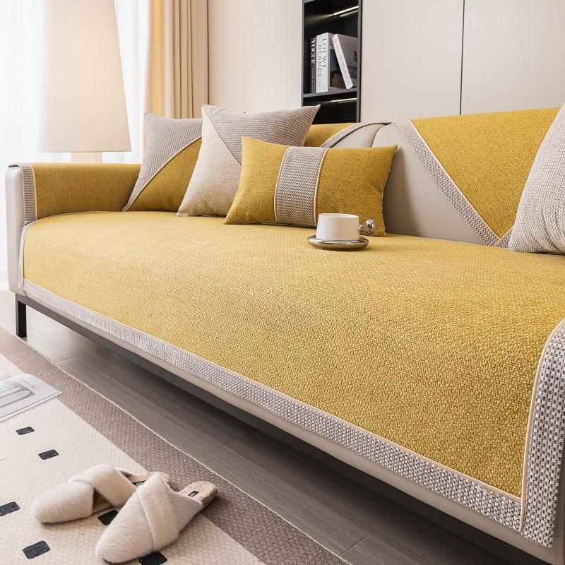 Подушка для дивана Хлопок и лен Универсальный чехол для дивана на четыре сезона Нескользящее полотенце для дивана Полный чехол