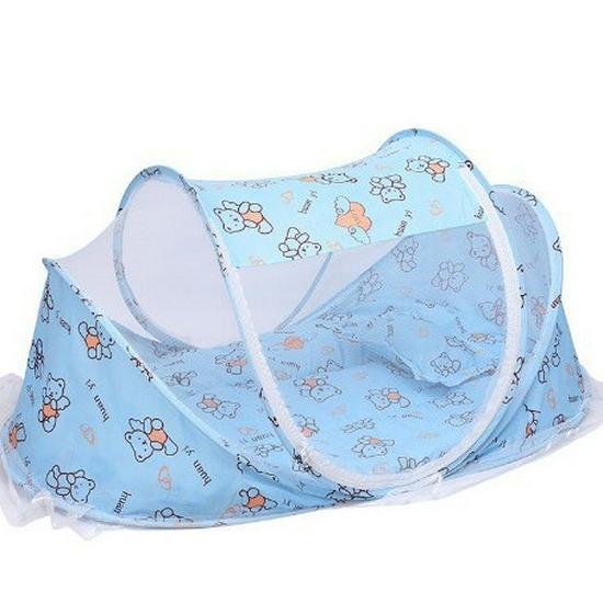 Комплект детской кроватки с москитной сеткой, спальным ковриком и подушкой (0-3 года)