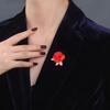 Alloy Brooch Pin Rose Flower Shape Shiny Rhinestones Inlaid Exquisite Collar Badge Collar Coat Accessory