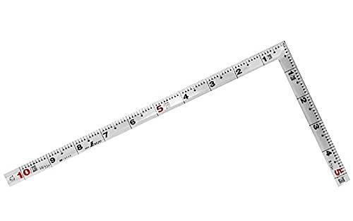 Shinwa Sokutei Curved Scale Silver 1 Shaku Back 30cm Scale with Red Numbers 10028