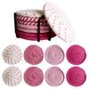 8Pcs Cup Coasters for Drinks Absorbent Woven Coaster Set with Holder Farmhouse Cloth Fabric Cup Coasters for Coffee Tea
