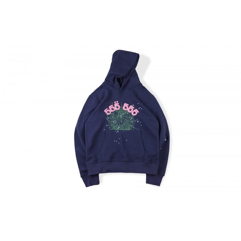 Mens Hooded Sweatshirt Set Spider Web Letter Print Streetwear Teens Youth Casual