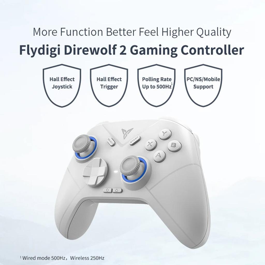 Wireless Gamepad Linear Trigger 0 Deadzone Flydigi Direwolf 2 Controller for NS Switch Mobile Phone Double Back Button