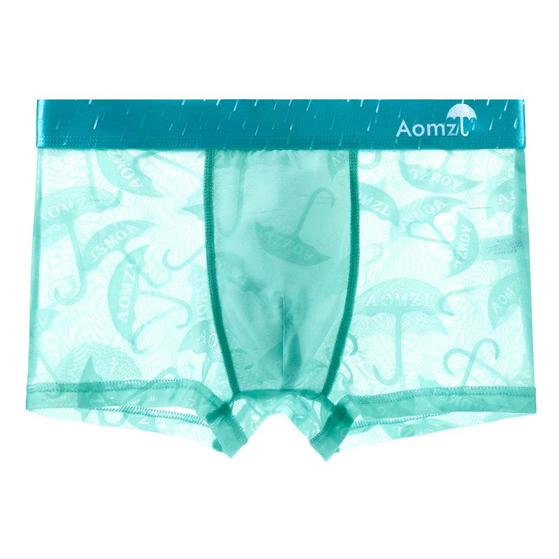 Новые мужские сексуальные трусы-боксеры из ледяного шелка в сетку, дышащие шорты-боксеры, модное нижнее белье