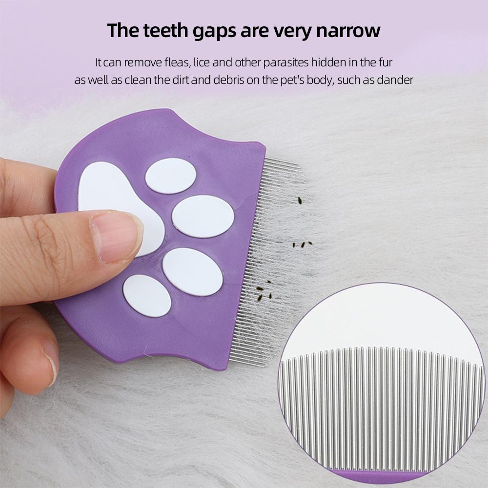 Groom Comb - Anti-flea Comb for Cats and Dogs, Curved Design for Face and Body, Mini Detangling Brush for Animals