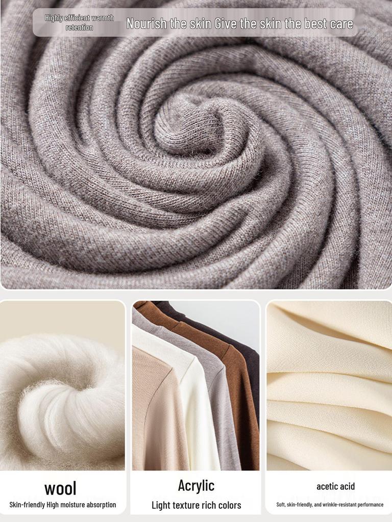 Women's Turtleneck Base Layer: Tencel Wool, Slim Fit, High Elasticity, Long Sleeve, Warm Autumn-Winter Top