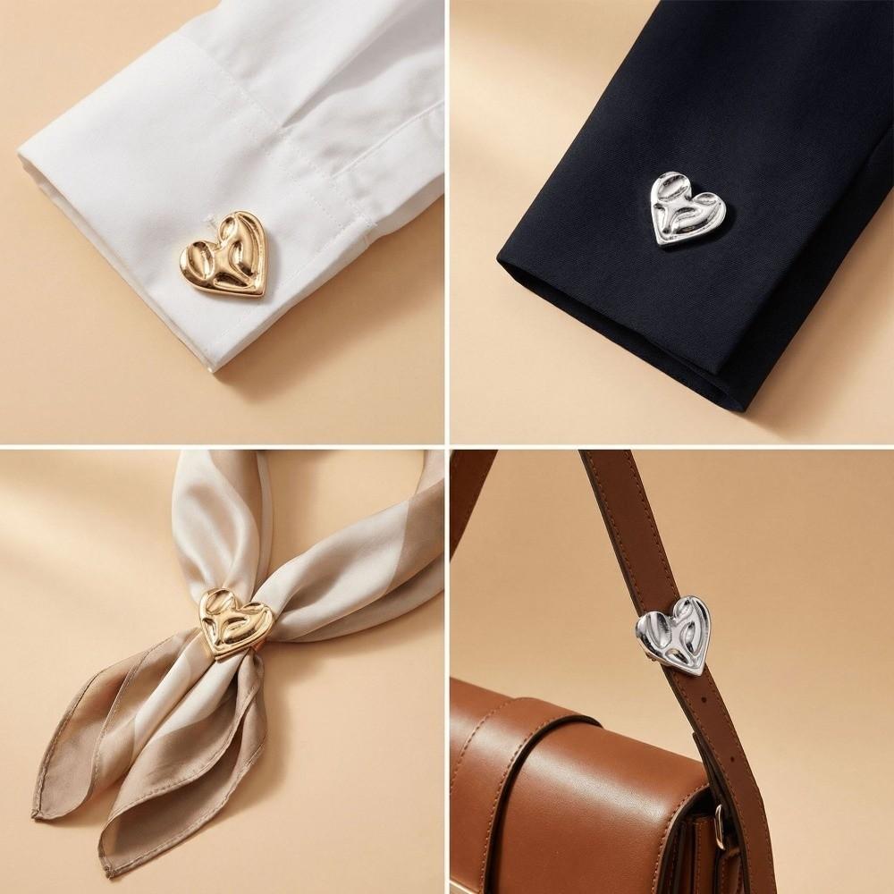 Irregular Metal Metal Cufflinks Shiny Brooch Pins New Button Covers Women Men