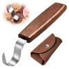 Spoon Carving Tool, Woodworking Curved Knife, Right-Handed Hook Knife, Carving Chisel with Leather Cover, Wood Handle, Stainless Steel, Compa