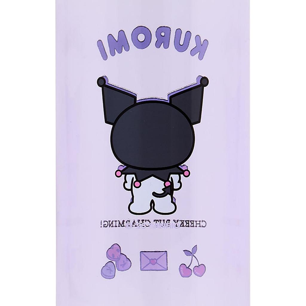 Sanrio Kuromi Clear Bottle with Body and Saturated Polyester Silicone Direct Drinking Cold Water Product 066001 Handle, Lid Resin, Gasket Rubber,