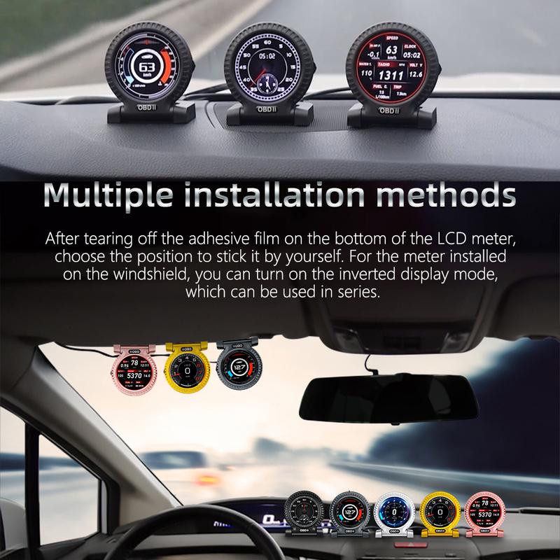 KWHUD HUD OBD2 Проекционный дисплей Цифровой спидометр RPM Часы Температура воды/масла для Smart Fortwo 453 451 450 2008-2024