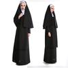 Женский костюм монахини на Хэллоуин, черный христианский католический халат капеллана, платье, пасхальный халат монахини с капюшоном
