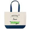 Tote Bag - PLANETEE - Meilleure Amour De Tous Les Temps - Bleu - Coton - 40x45 Cm