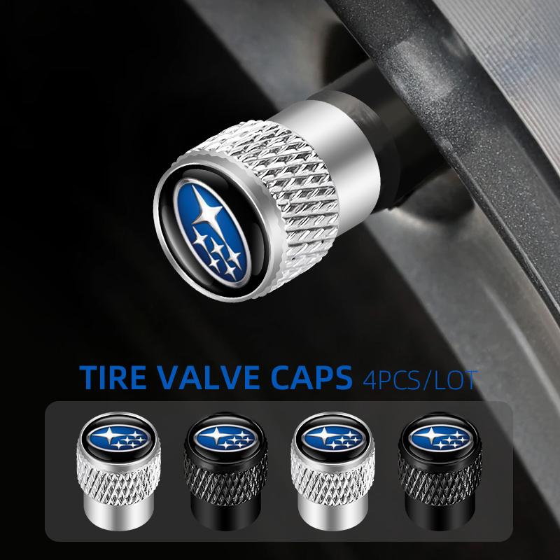 4Pcs Car Wheel Tire Valve Caps Tyre Dust Covers For Subaru STI Impreza Legacy WRX BRZ Forester XV Outback Crosstrek Levorg Exiga ew3