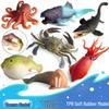 Набор мягких резиновых игрушек-пищалок морских животных: Рыба-фугу, Кальмар, Акула, Гремучая змея, Ящерица