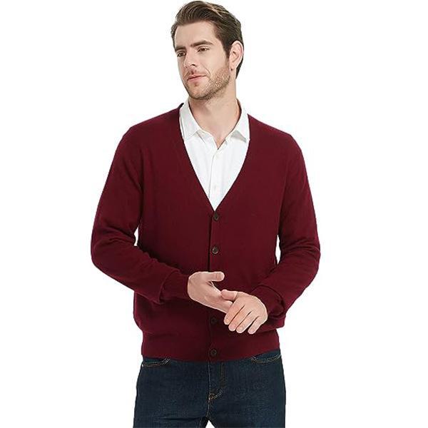 Мужской шерстяной трикотажный кардиган с длинными рукавами и жилетом