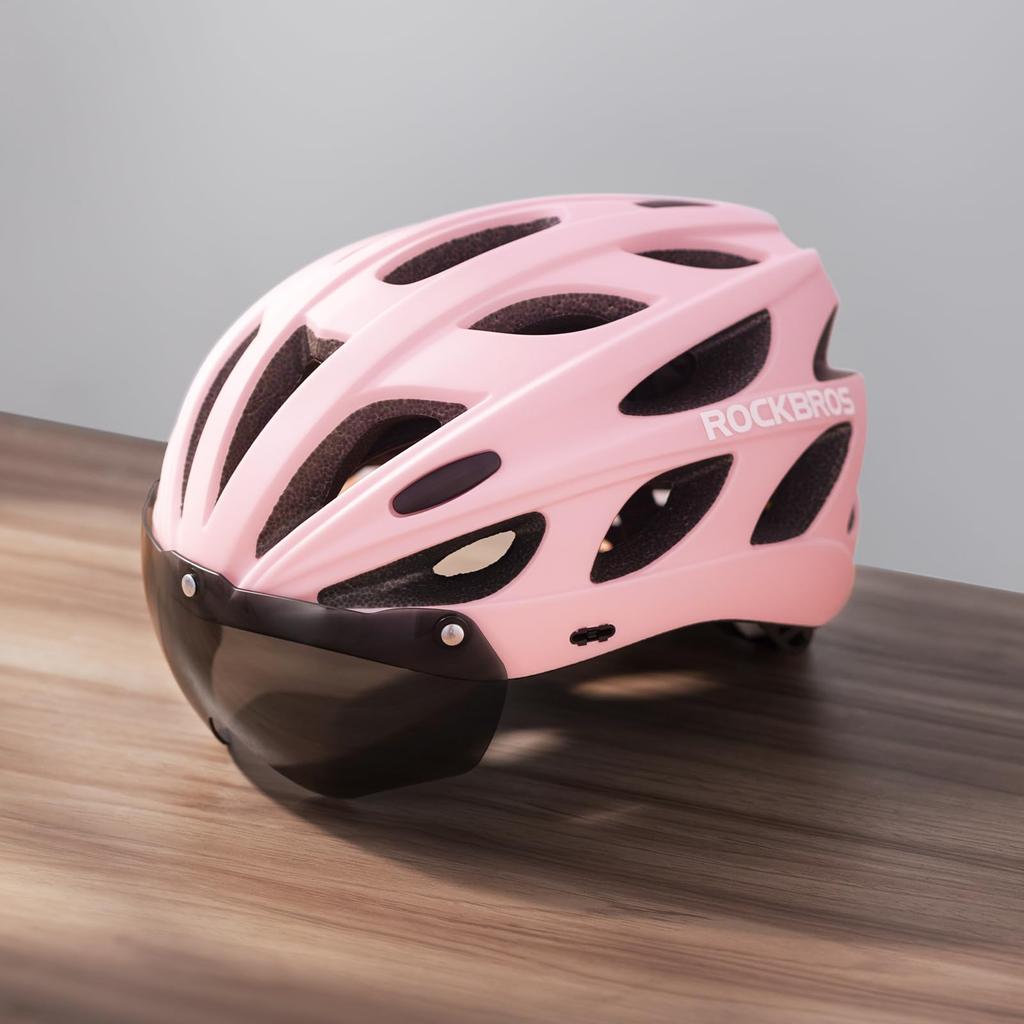 ROCKBROS Bicycle Helmet for Road CE Highly with Magnetic Goggles and Adjustable Size for and and Adults, Bikes, Certified, Ultra-Lightweight, Sturdy,