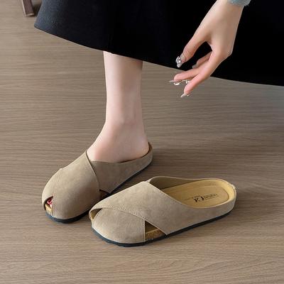 Женские сандалии Лето 2025 Римские сандалии на плоской подошве Женские с круглым носком на толстом каблуке Туфли на платформе Повседневные сандалии с ремешком на пряжке и перфорацией