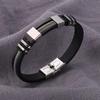 Мужской хип-хоп браслет из титановой стали и силикона