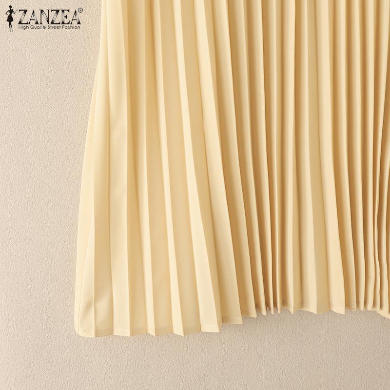 ZANZEA Women Casual Turn Down Collar Loose Summer Sleeveless Blouse