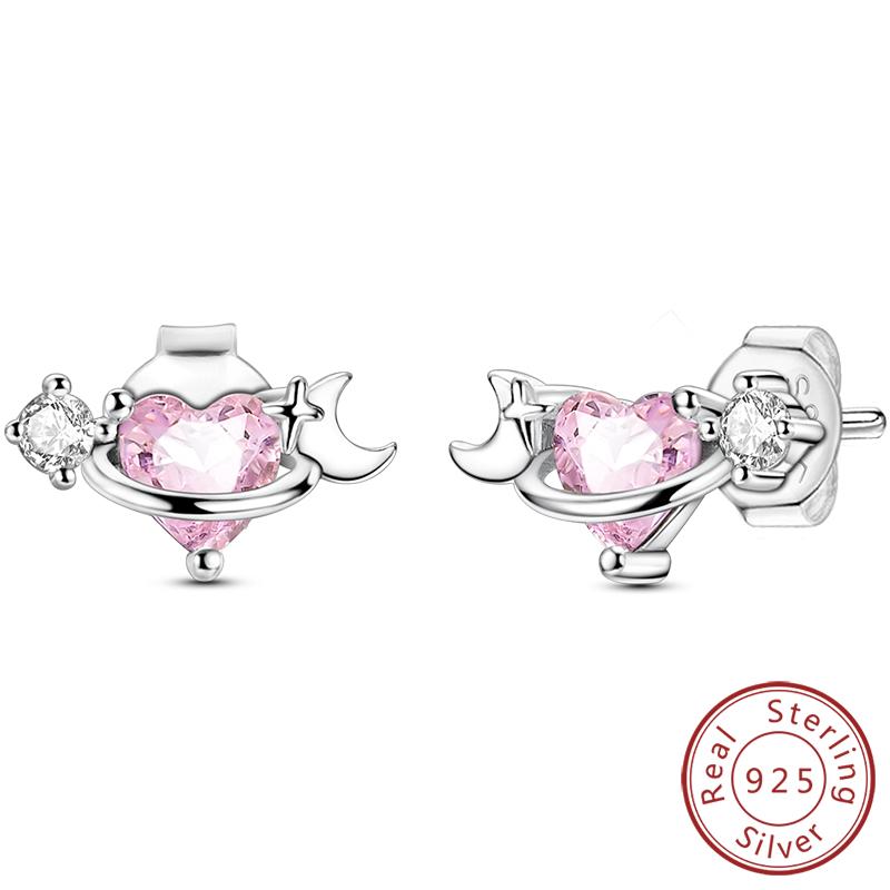 Earrings 925 Silver Shining Snowflake Mini Butterfly Ear Studs For Women Fine Birthday Party Jewelry Gifts