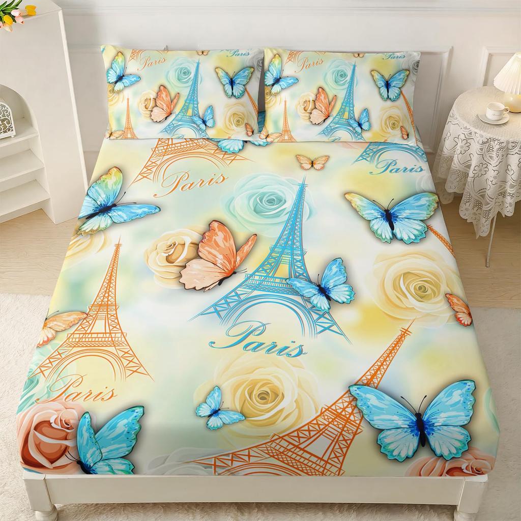 Красивый матрас с узором бабочек, трехпредметный комплект постельного белья с цифровой печатью, для взрослых и детей