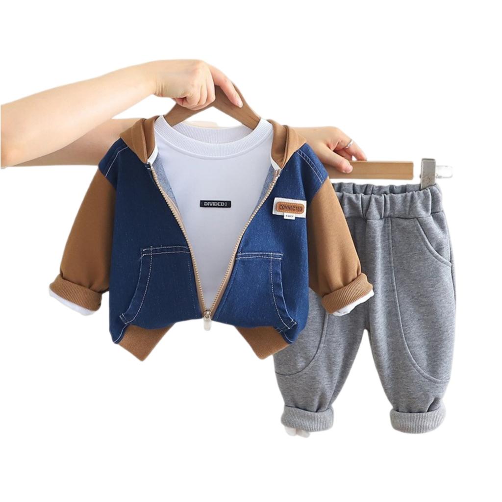 Kids Casual Long-Sleeve Set, Comfortable Daily Wear Outfits