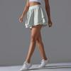 Новая однотонная двухслойная юбка для тенниса с карманом, сексуальная облегающая, высокая эластичность, спортивные шорты для бега, фитнеса, йоги для женщин