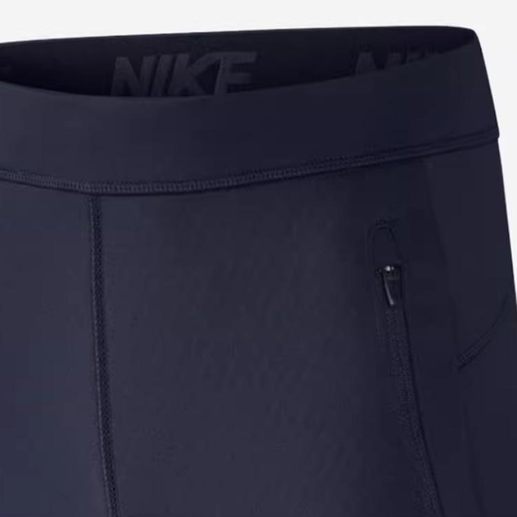 Nike Однотонные эластичные облегающие трикотажные спортивные брюки с логотипом бренда, детские штаны, цвет синий, черный 803931-451