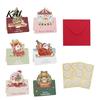 Holiday Greeting Cards 10 Pcs 3D Christmas Card, Cute Tree Santa Snowman Eve Party Favors Wreath Design for Festive Messages, Wishes Claus
