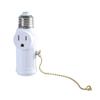 Two Outlet Light Socket To Plug Adapter E26 3 Prongs Splitter for Indoor and Outdoor Lighting