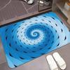 2D Optical Illusion Door Mat Lines Spiral Vortex Design Entrance Rug Modern Indoor Outdoor Decor Soft Non-Slip Welcome Carpet