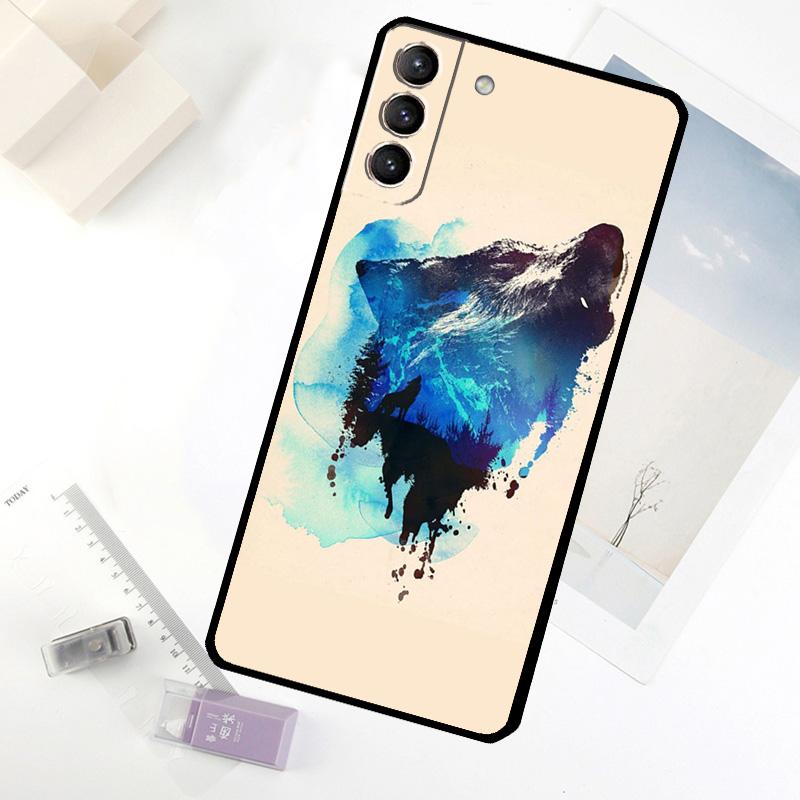 Волк Арт Черный Чехол Для Телефона Для Samsung Galaxy S20 FE S21 S22 S23 S24 S25 S26 Ultra S10 S25 Plus S25 FE Чехол