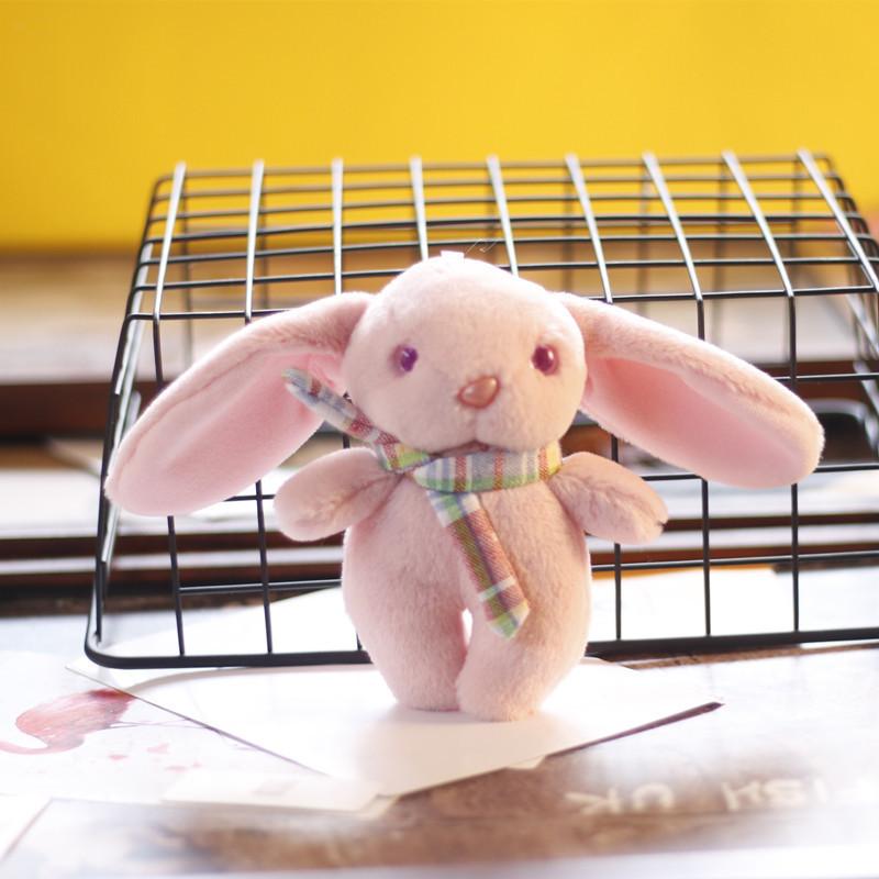 Adorable Plush Bunny Keychain Mini Stuffed Toy Cute Rabbit Bag Charm Pp Cotton