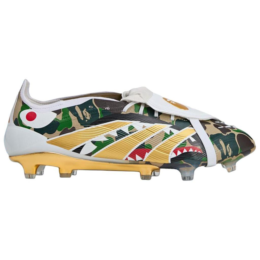 BAPE x Adidas PREDATOR ELITE Футбольные бутсы Мужские Коричневые Зеленые Кроссовки JS3104