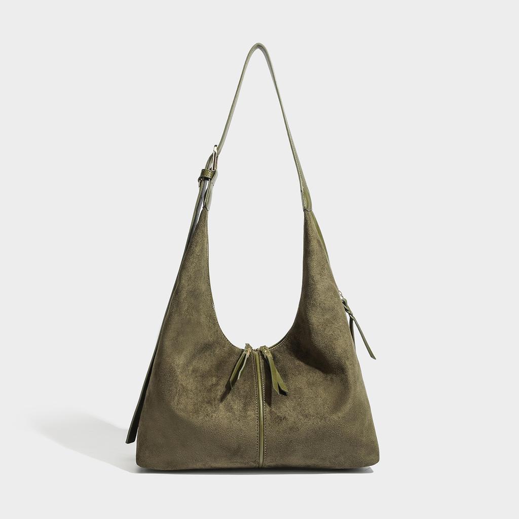 Retro Suede Touch Fashionable Shoulder Bag, New Autumn and Winter Large Capacity Tote Bag, High-end Feeling Armpit Bag