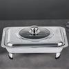 Rectangular Stainless Steel Basin with Heated Tray for Dinner Parties