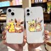 Чехол E-54 Pokemon Pikachu для iPhone 7 8 11 12 13 14 15 16 Pro Max Plus Mini Xiaomi Redmi A3 9A 9C 10A 10C 13C Note 9 11 Realme Narzo C30 C55