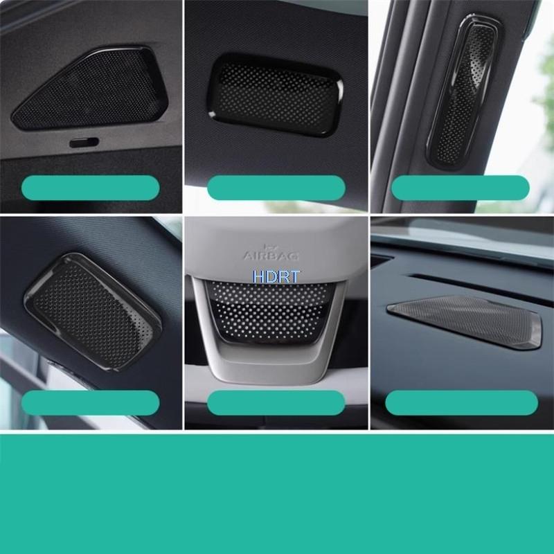 Car Style Rear Trunk Horn Air Outlet Dust Proof Cover Sticker For Nio Onvo L60 2024 + Front Pillar Audio Steering Wheel Speaker