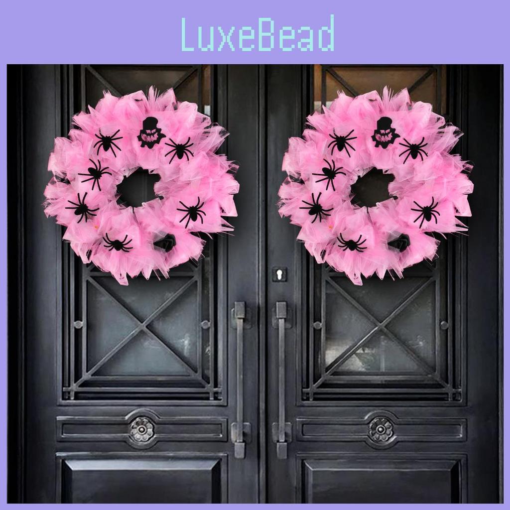 Хэллоуин Розовый Венок-Паук Подвесное Украшение для Двери Для Декора Вечеринки Оформление Места