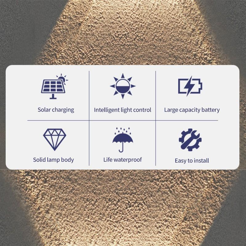 4/6/10 LED Solar Wall Lamp Outdoor Waterproof Up And Down Luminous Lighting Garden Decoration Solar Lights Stairs Fence Sunlight Lamp