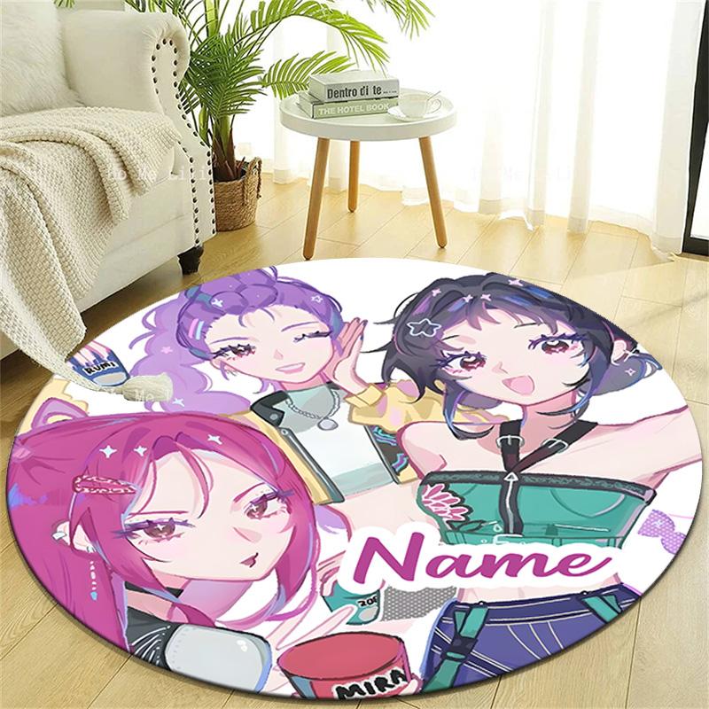 Personalized K-KPop Demon Hunters Round Chair Office Rug - Perfect for Mat, Office Chair & More - Ideal Gift for Birthdays and Holidays