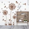 Removable Contemporary Brown Dandelion Butterflies Wall Sticker Charming Easy Apply Decor for Living Room Bedroom